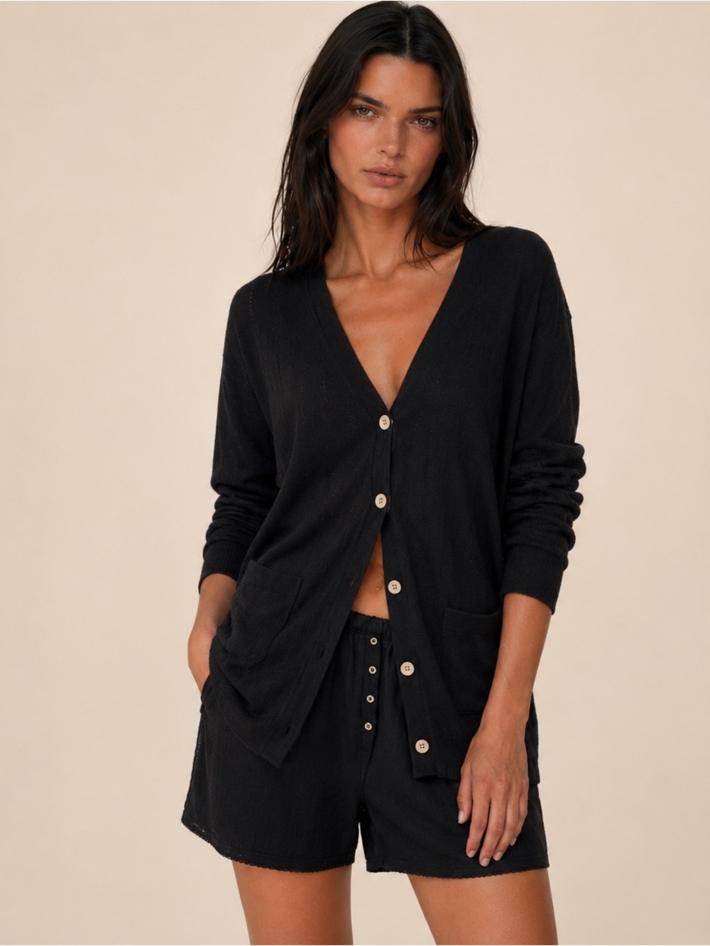 NWOT Leset Pointelle Cardigan w/ Pockets | Sz Small (US 2-4) | Perfect Condition